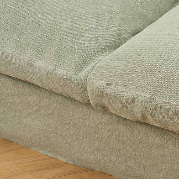 Двухместный диван Бореаль, стираный лён Boreal 2 Seater Green Stonewashed Linen