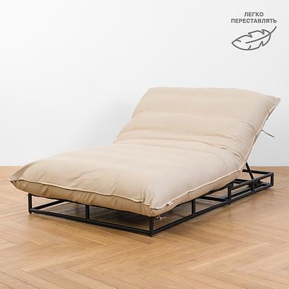 Садовый шезлонг-лежак Coral Lounger, Black акриловая ткань Heather Beige