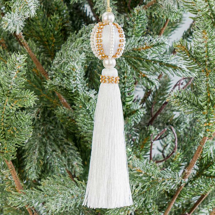 Pearls Ball Pendant With White Tassel 16 cm