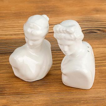 Набор для специй Set Of 2 Salt And Pepper Porcelain Statues