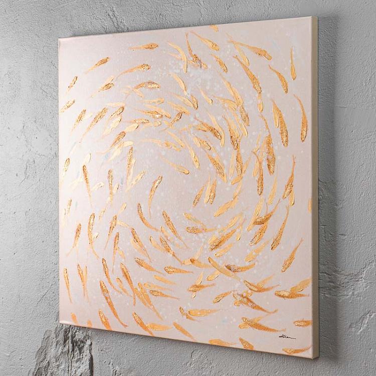 Картина Золотые рыбы, акрил, холст Canvas Acrylic Painting Goldfish