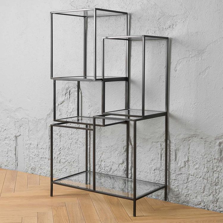 Asymetric Iron And Glass Shelf