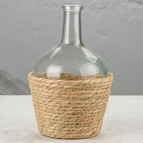 Bottle Vase In Basket Medium