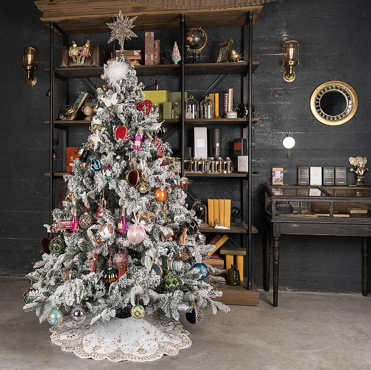 Коврик-юбка под ёлку большой цвета слоновой кости с золотым Christmas Tree Skirt Ivory Gold 120&nbsp;cm