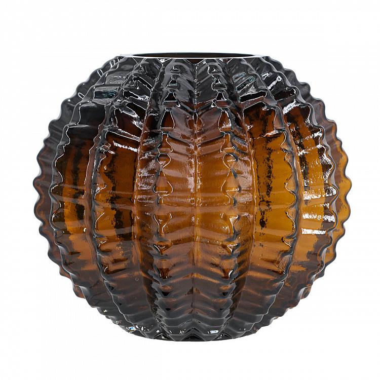 Ваза в форме кактуса цвета янтаря, S Cactus Shape Amber Glass Vase Small