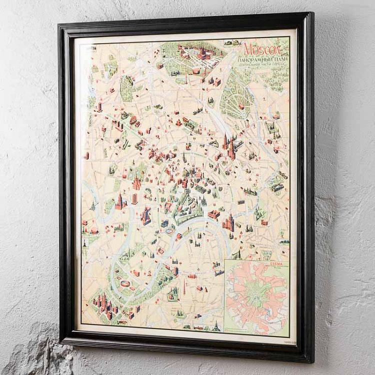 Картина-принт Карта Москвы, S Map Moscow Small
