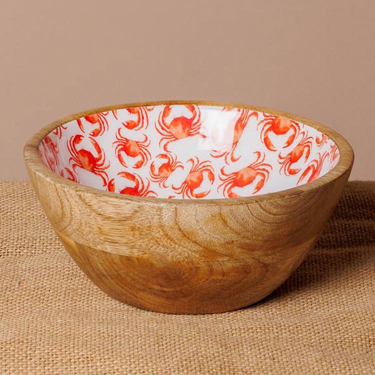 Средняя салатница Крабы Crabes Mango Wood Bowl Medium