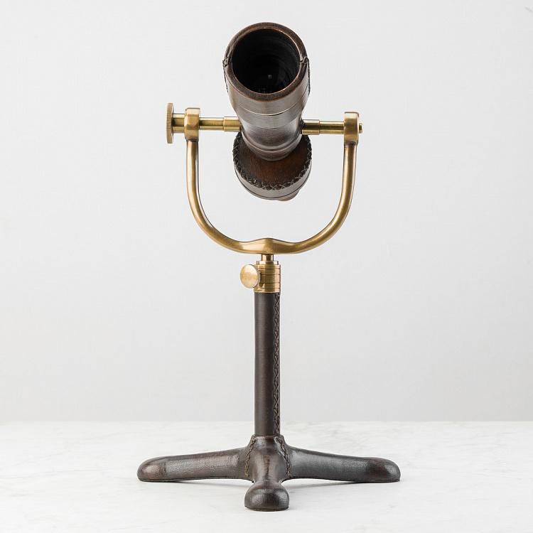 Телескоп с кожаной отделкой на штативе Leather Telescope On Tripod Stand