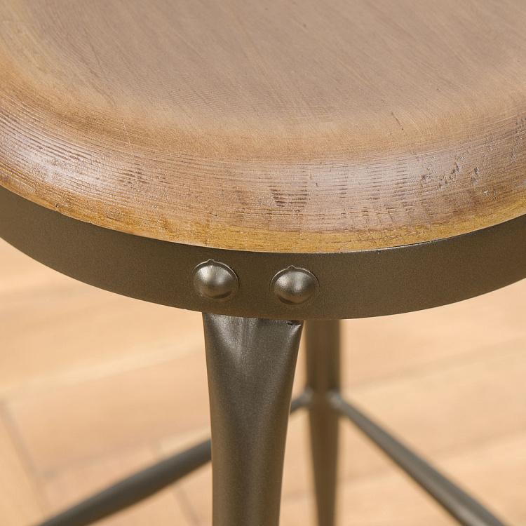 Табурет с деревянным сиденьем Stool Wooden And Metal