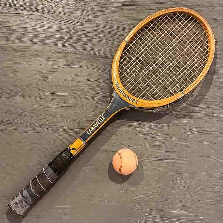 Vintage Tennis Racket And Ball 3