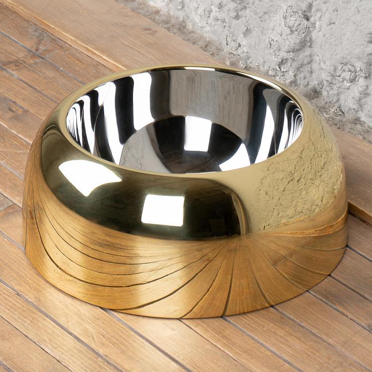 Миска для корма Капри золотого цвета, L Capri Food Bowl Gold Large