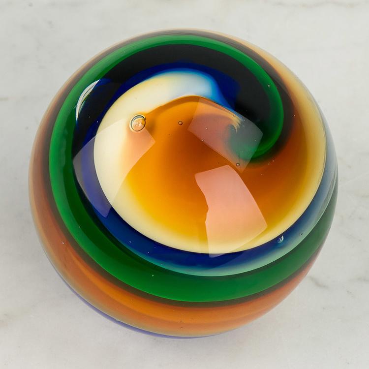 Пресс-папье с разноцветными линиями Glass Paperweight Colored Lines