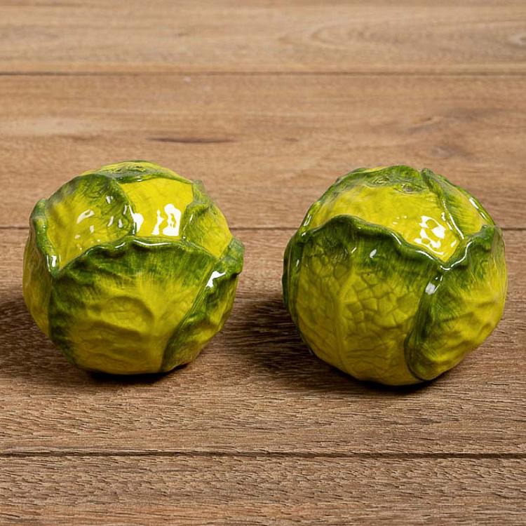 Set Of 2 Salt And Pepper Cabbages