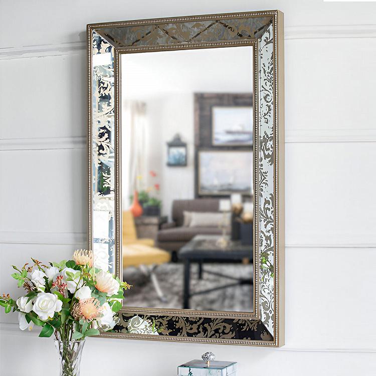 Зеркало с растительным золотистым орнаментом Wall Mirror With Pattern