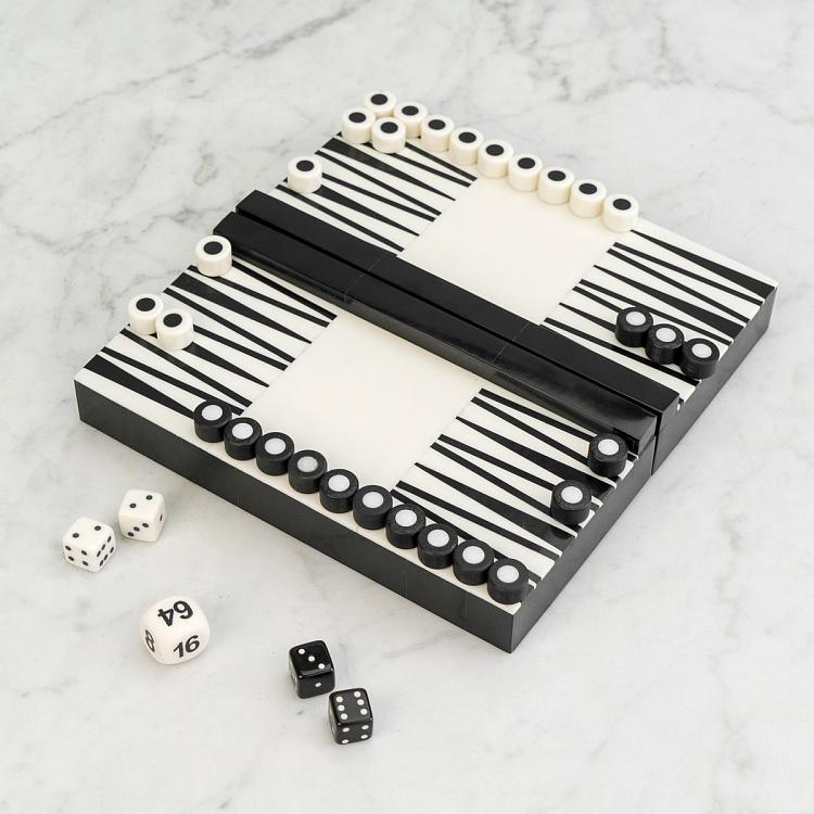 Чёрно-белые нарды Backgammon Elegant Black And White