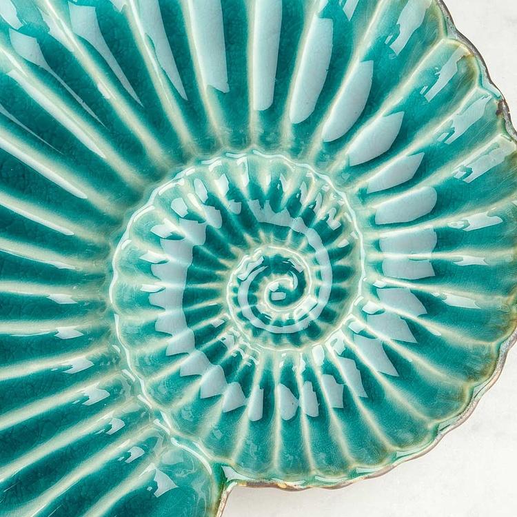Круглое сервировочное блюдо Морская ракушка, M Aqua Round Shell Dish Medium