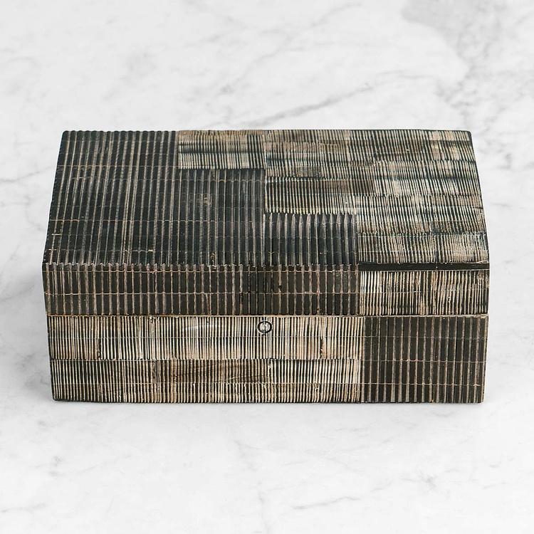 Шкатулка из рога Эмир, L Emir Horn Box Grey And Black Large