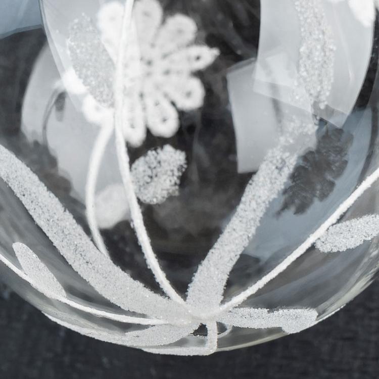 Ёлочный шар c цветочным орнаментом Glass Flower Ball Clear 8 cm