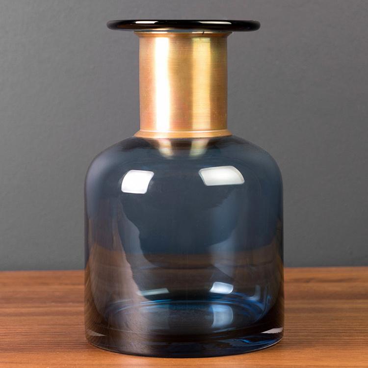 Pharmacy Bottle With Gold Detail Blue