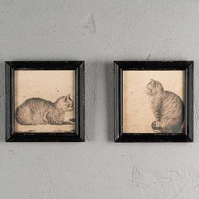 Set Of 2 Frames With Cats Without Glass