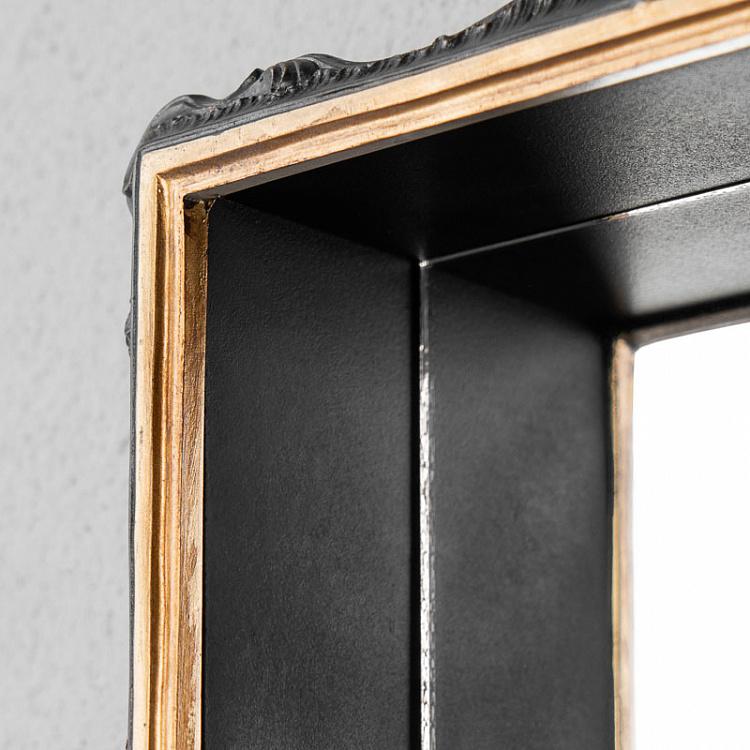 Настенное зеркало с чёрной рамой-полкой Mirror With Black Shelf Box