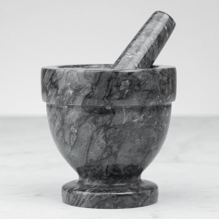 Чёрная мраморная ступка с пестиком Скандинавия Nordic Mortar And Pestle Black