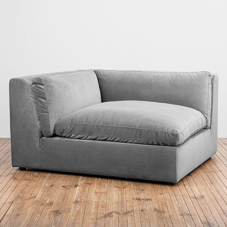 Угловой модульный бархатный диван Зенна 2, S Zenna Group Small 2 Velvet