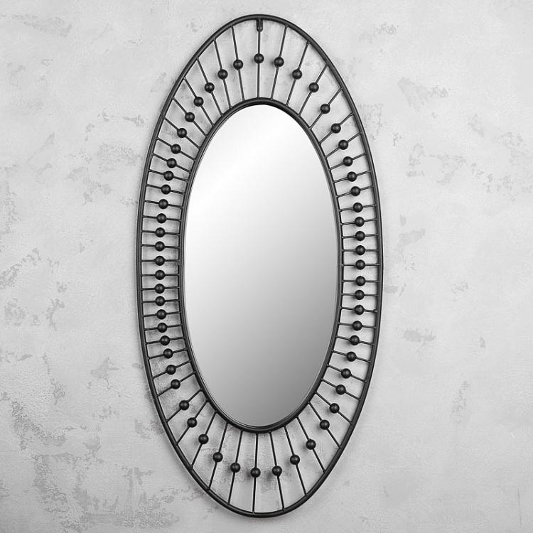 Настенное овальное зеркало Чёрный жемчуг Oval Mirror Black Pearls