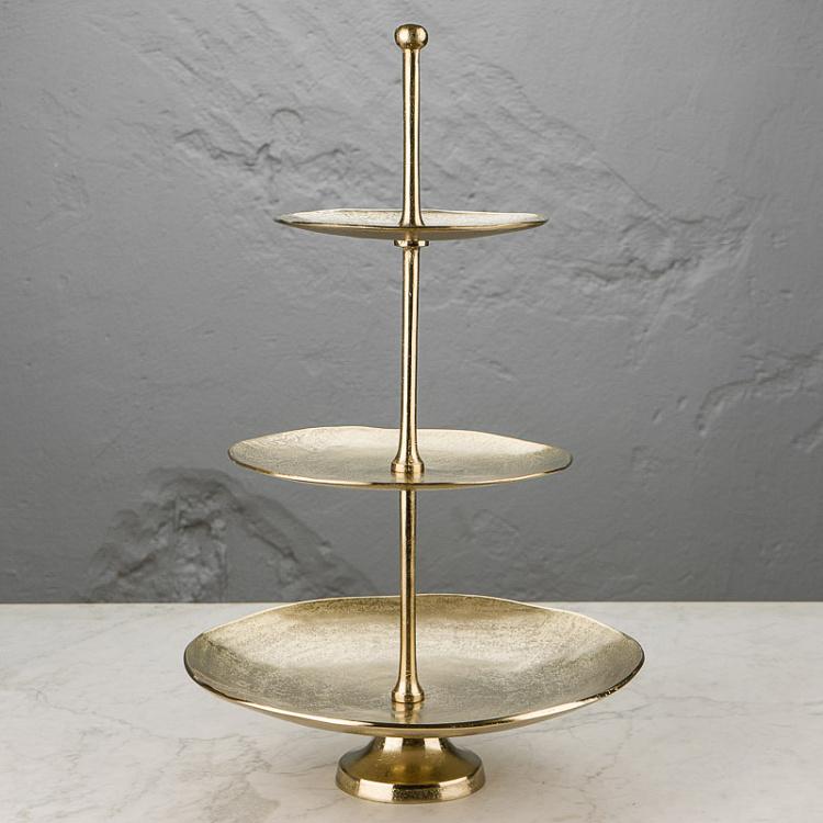 Three Tiers Etagere Gold