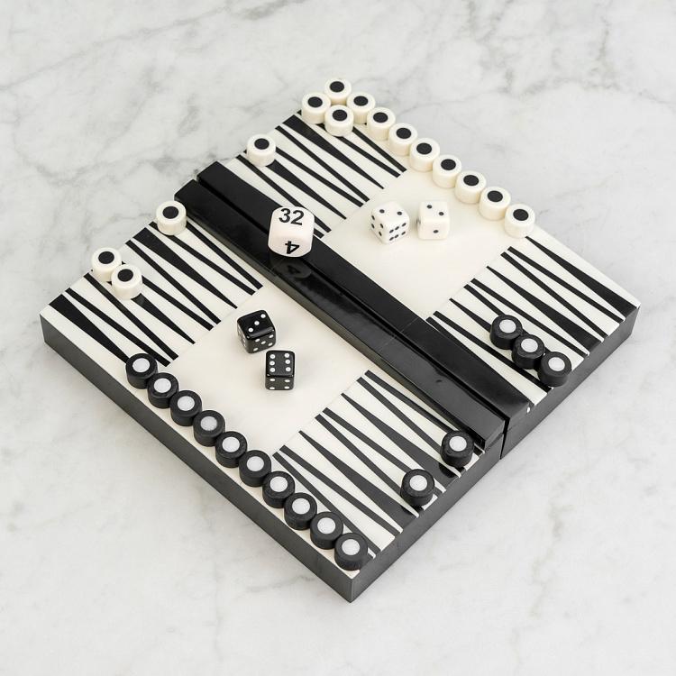 Чёрно-белые нарды Backgammon Elegant Black And White