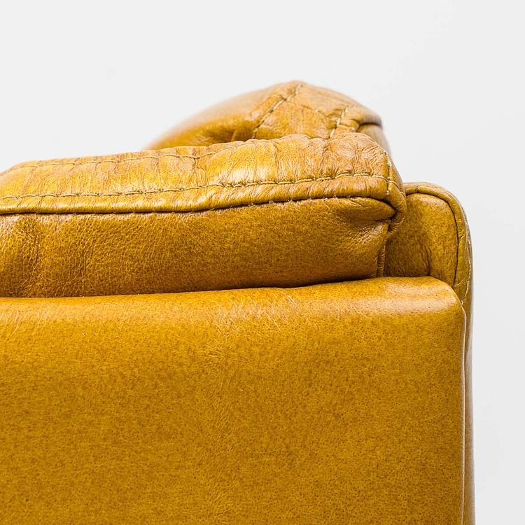 Декоративный мини-диван Mini Dublin 3 Seater RM натуральная кожа Yellow Andalusia - ракурс 6
