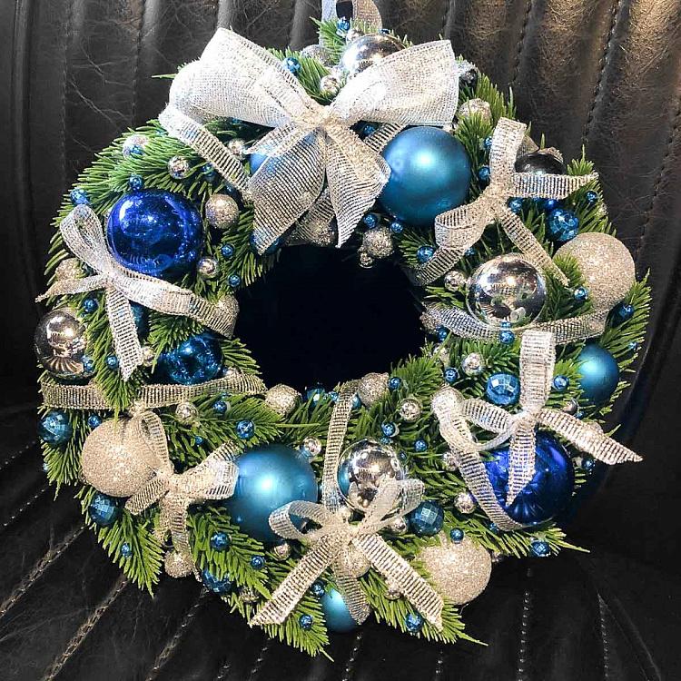 Венок с шарами и ленточками Wreath With Balls And Ribbons 20 cm