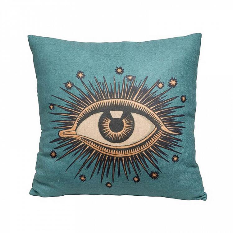 Декоративная голубая подушка Магический глаз Eye Mystic Cushion Blue