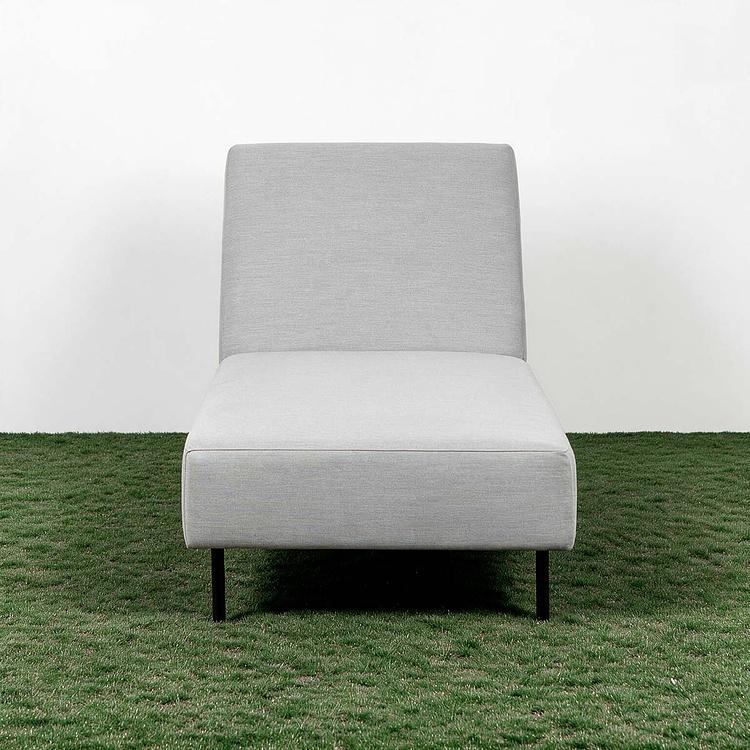 Садовый шезлонг-лежак Chic Lounger, Black акриловая ткань Lead Chine - ракурс 2