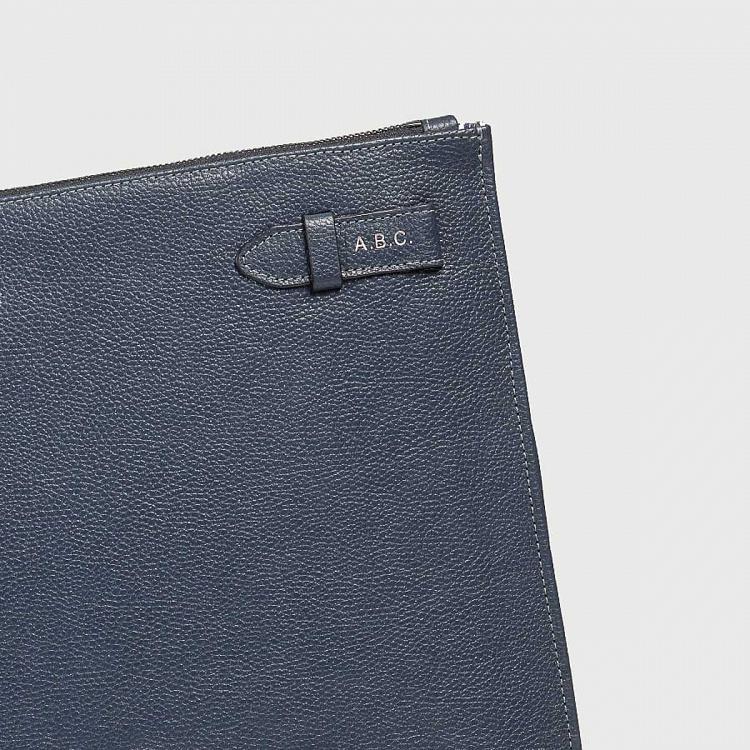 Синий кожаный чехол для ноутбука, диагональ 13' Guard Laptop Case 13, Blue Grain