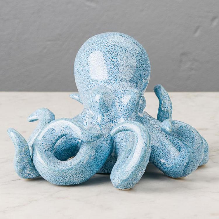 Синяя керамическая фигурка Осьминог Blue Ceramic Octopus