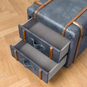 Тумба-сундук Forward Side Table RM натуральная кожа Dark Blue Master