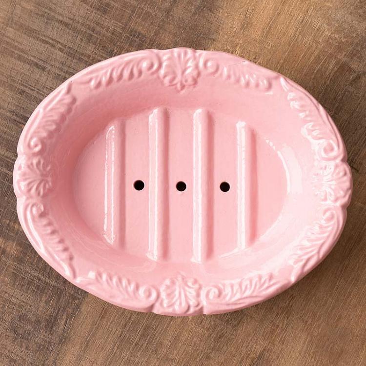 Овальная мыльница розового цвета, L Oval Soap Dish Aluminium Pink Large
