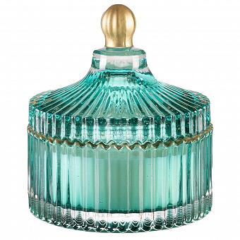 Арома-свеча Aroma Candle In Mint Striped Glass White Jasmine Large