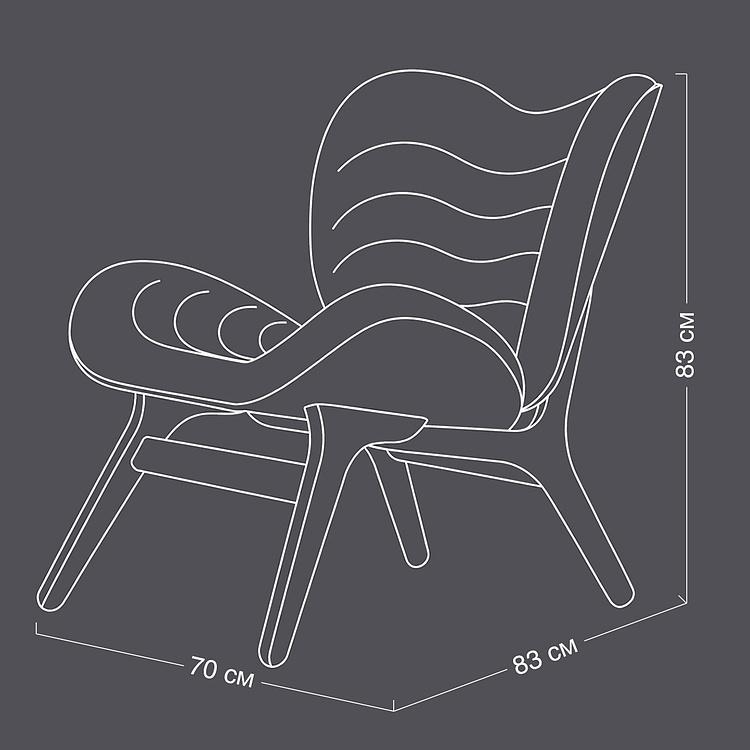 Кресло A Conversation Piece Lounge Chair Low, Black Oak полиэстер Slate Grey Kingston - ракурс 16