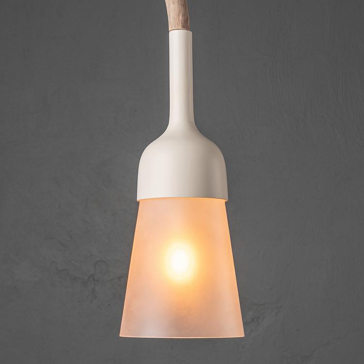 Белый подвесной светильник L210 Krug Ru Wood Chandelier, White Sand