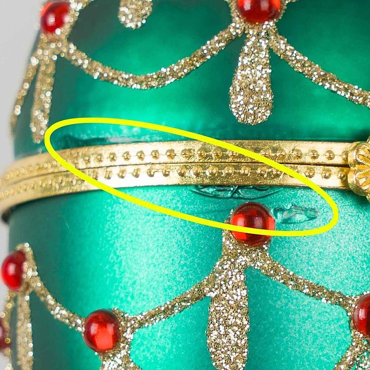 Набор из 2-х ёлочных игрушек Set Of 2 Xmas Egg Boxes Jewel Red Green 11 cm discount1 - ракурс 5