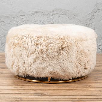 Cave Footstool, Shiny Brass