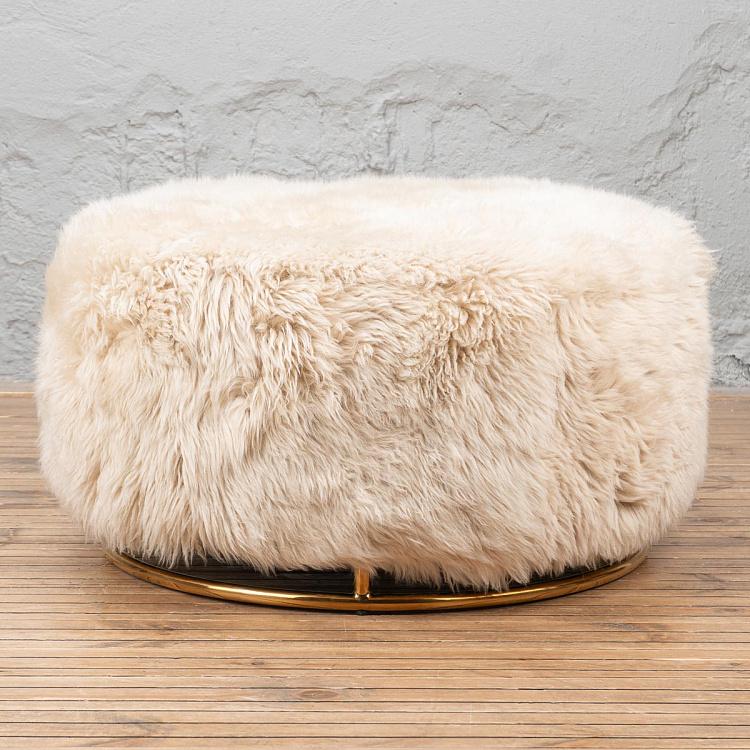 Пуфик Пещера с основой из нержавеющей стали Cave Footstool, Shiny Brass