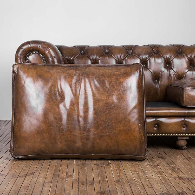 Трёхместный диван Constable 3 Seater натуральная кожа Original Vintage Coffee - ракурс 5