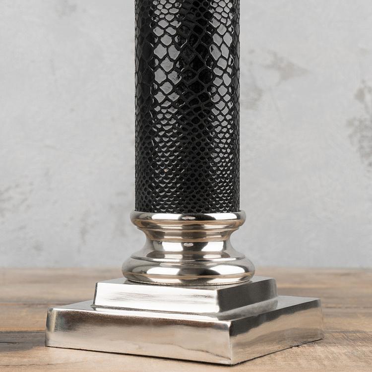 Настольная лампа с абажуром Марвелэс Table Lamp Marvelous Black/Silver