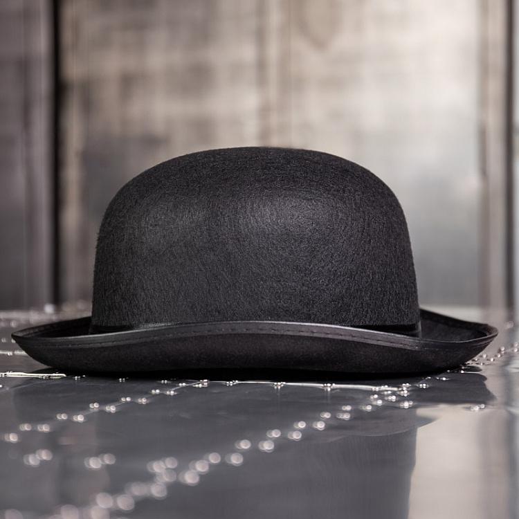 Чёрный котелок, 59 размер Vintage Black Bowler Hat