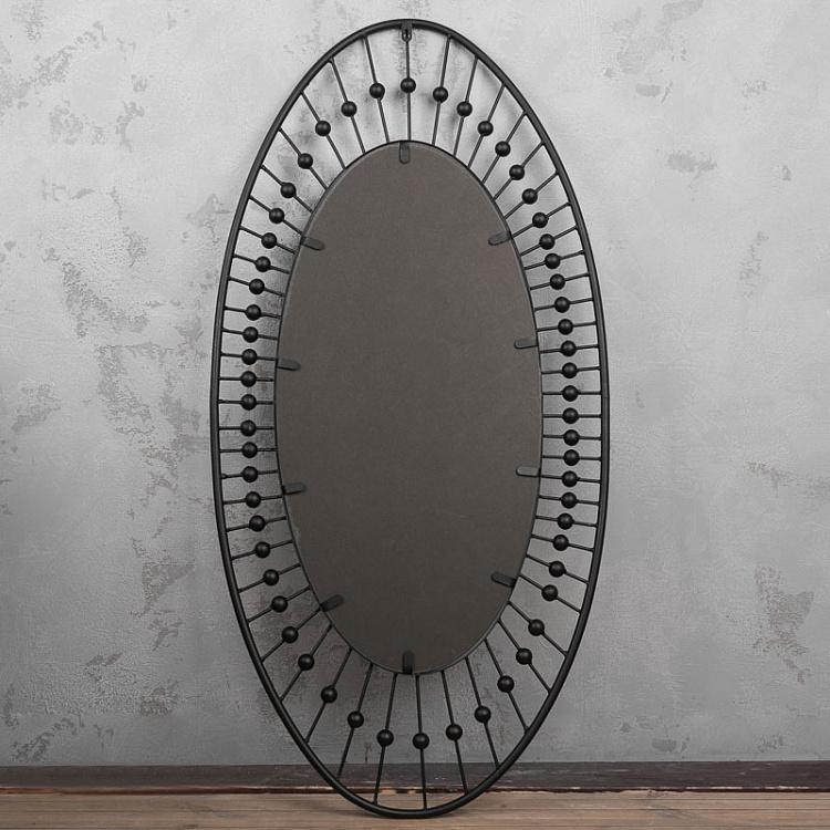 Настенное овальное зеркало Чёрный жемчуг Oval Mirror Black Pearls