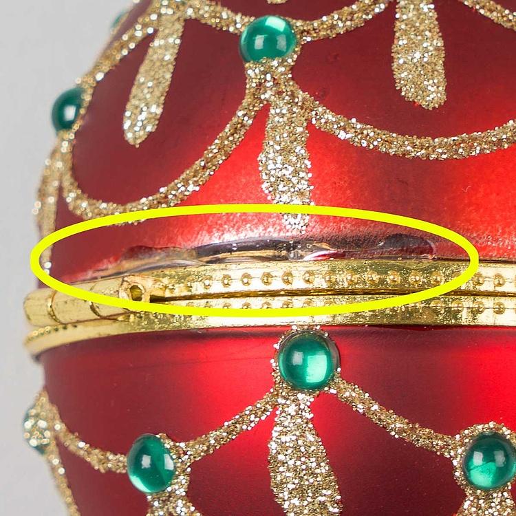 Набор из 2-х ёлочных игрушек Set Of 2 Xmas Egg Boxes Jewel Red Green 11 cm discount1 - ракурс 6
