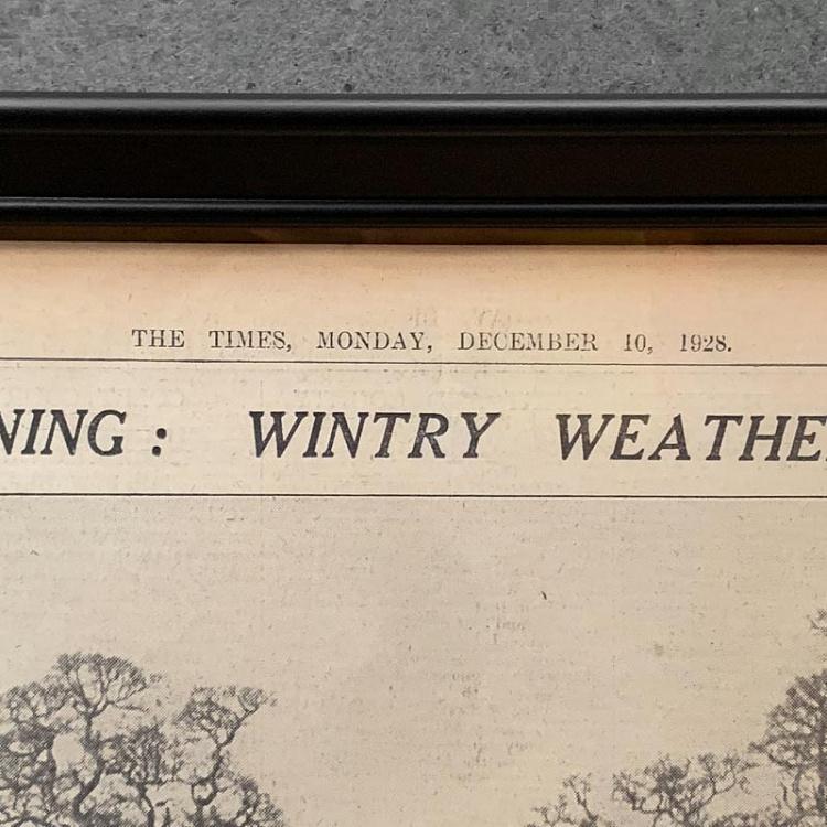 Винтажная газета в раме Таймс, 10 декабря 1928 Vintage Times, Dec 10, 1928